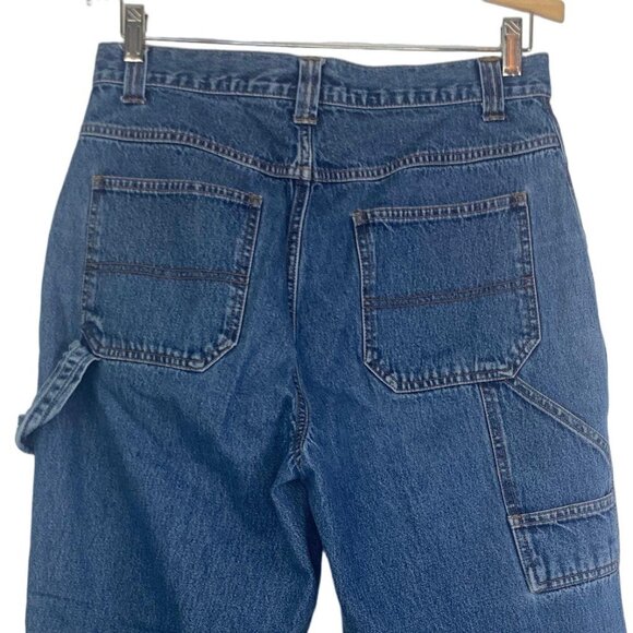 Vintage Bill Blass Cargo Capri Jeans 10 Blue High Waisted Hammer Loop 90s Y2K - Picture 10 of 12